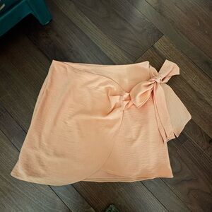 Tie-Waist Peach Mini Skirt